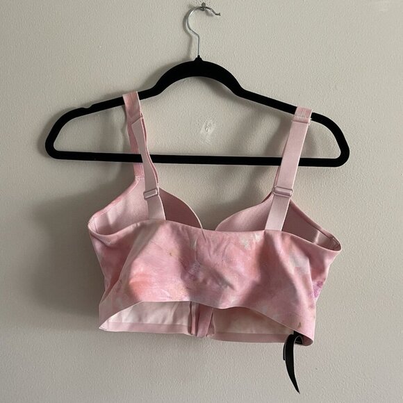 Victorias Secret Women 34C Pink Tie Dye Knockout Front Close Sports Bra - Picture 4 of 10